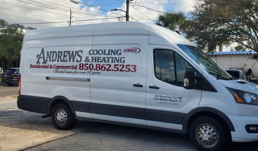 Andrews Cooling & Heating work van